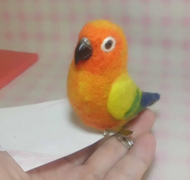 コガネメキシコインコ mini♪☆マグネット/ブローチどちらか選択 羊毛