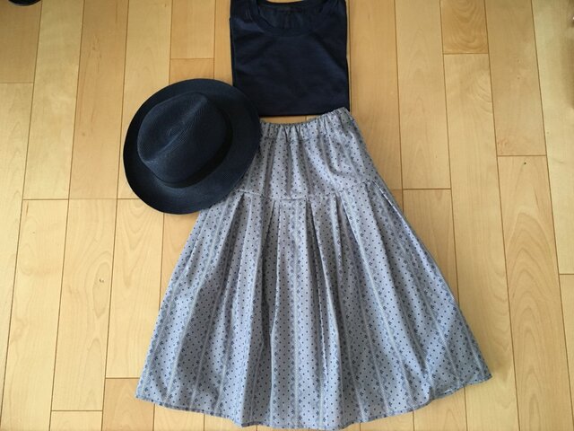 【SALE】表・裏 綿100% レースプリントお上品コットンスカートの画像1枚目