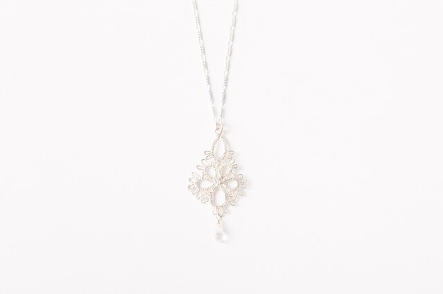 Flower Drop Necklace Silverの画像1枚目