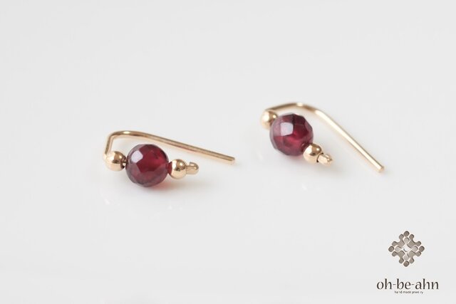 ガーネット14kgf pierce - 『天然石の小さな 2way ピアス- dainty