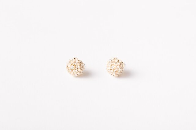 Dragee pierced earring 02 Beigeの画像1枚目