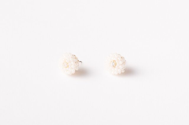 Dragee pierced Earring 02 Whiteの画像1枚目