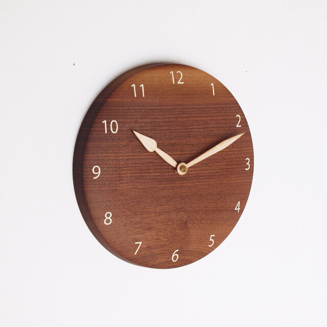 木製 掛け時計 丸型 ブラックウォールナット材27