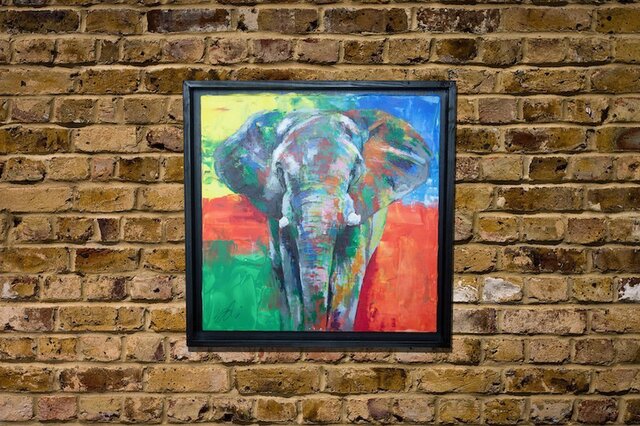 elephant / 象のキャンバス スプレーアート作品 | iichi 日々の暮らし