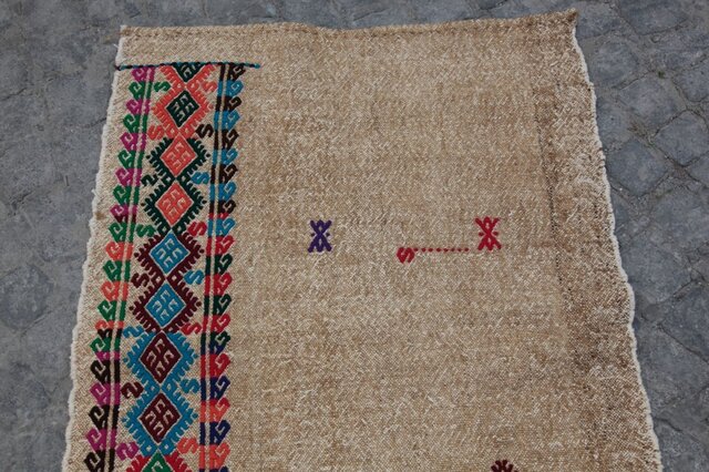 山田　オールドジジム　キリム　ラグ　アンティーク　刺繍　手仕事 山田 オールドジジム キリム ラグ アンティーク 刺繍 手仕事 Old