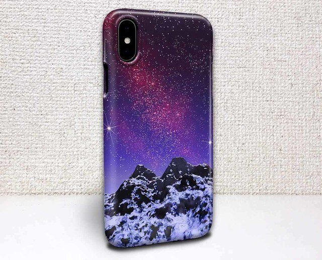 Iphone ハードケース Iphonex Iphone8 Iphone8 Plus 星空 雪山の上の済んだ夜空 Iichi ハンドメイド クラフト作品 手仕事品の通販