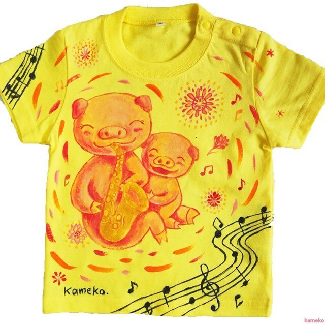 特注手描きTシャツ★名入れ可★お祝いにの画像1枚目
