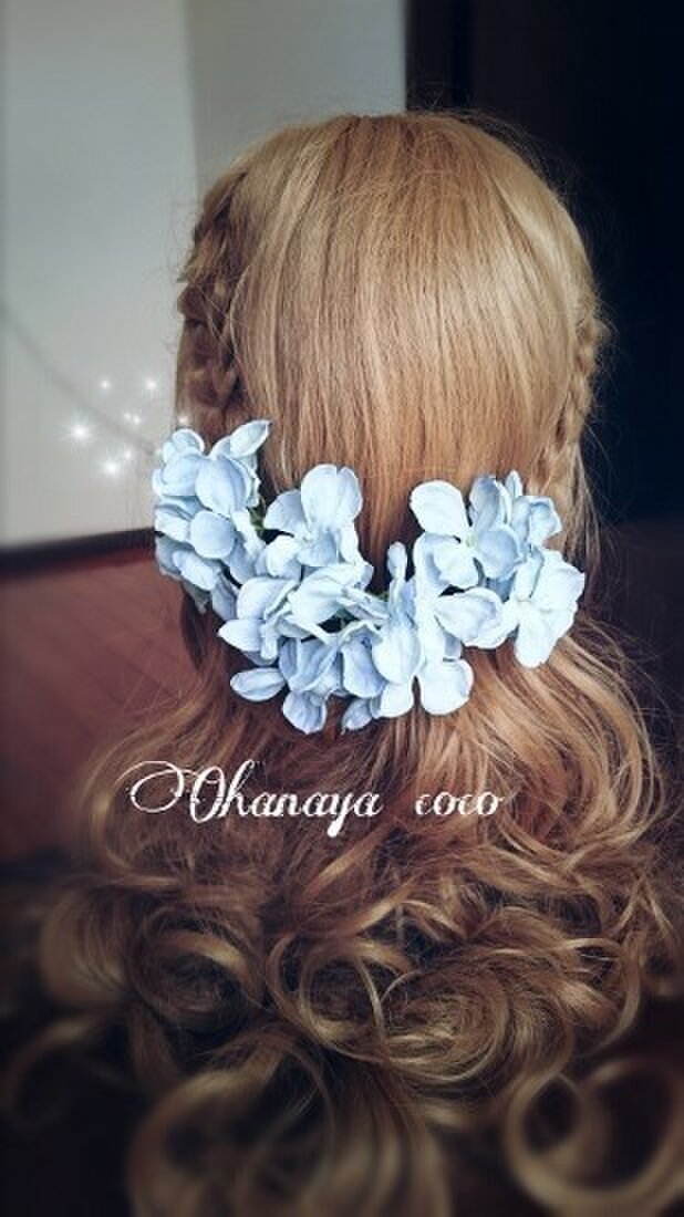 送料無料　funwari紫陽花の髪飾り３点セットNo0028