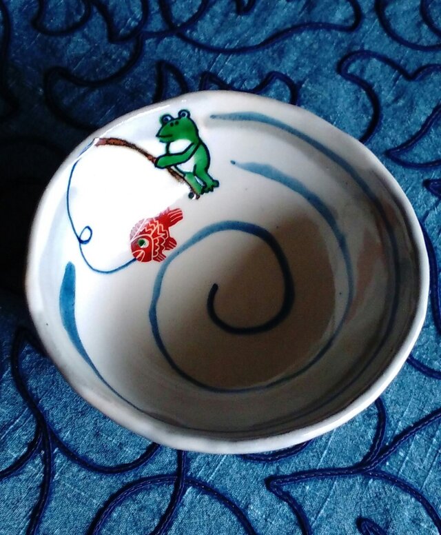 たいつりカエル　ご飯茶碗