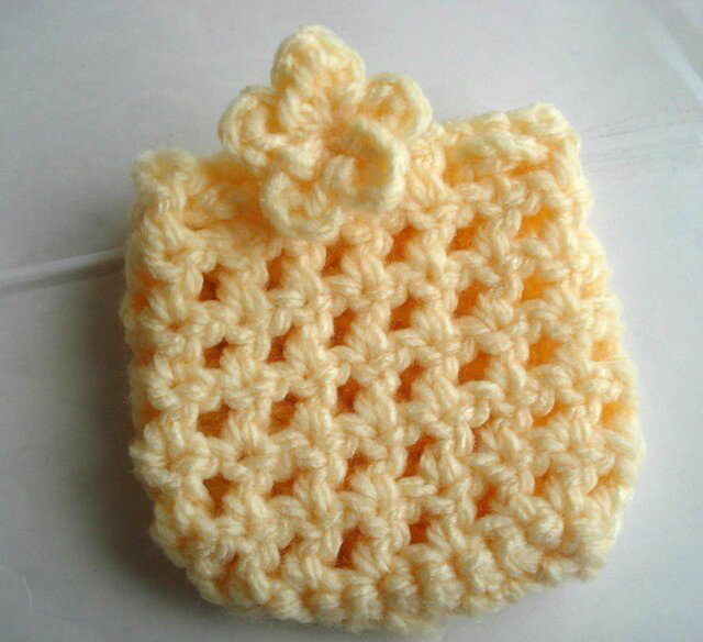 アクリル毛糸で作った石鹸入れ☆イエロー | iichi 日々の暮らしを