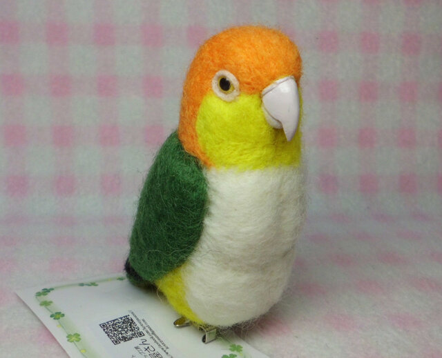 シロハラインコ mini♪☆マグネット/ブローチどちらか選択 羊毛