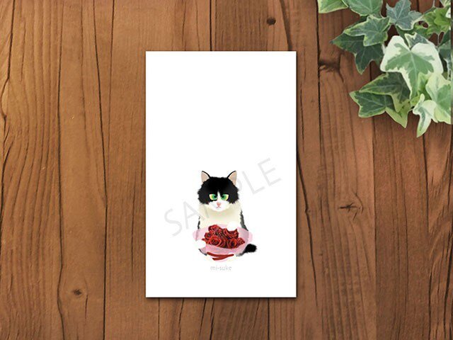 フォロワー様限定600円世界に1つだけのハンドメイドメッセージカード　猫 フォロワー様限定600円世界に1つだけのハンドメイドメッセージカード 猫