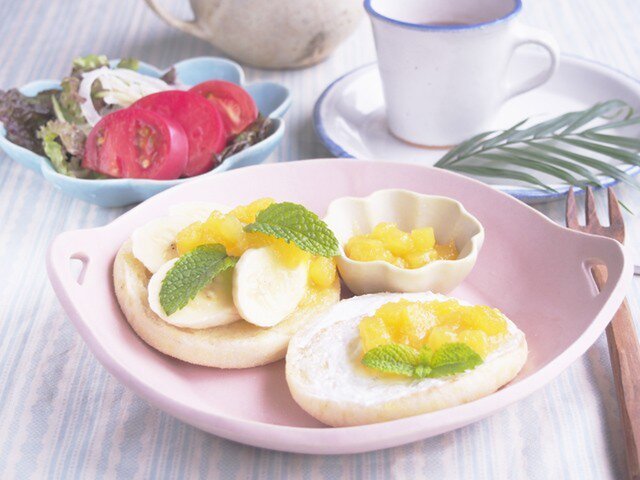 マカロンピンク・手つき丸皿-l-の画像1枚目