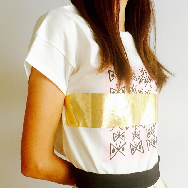 光沢アートTシャツ コットン100 <レディース>の画像1枚目