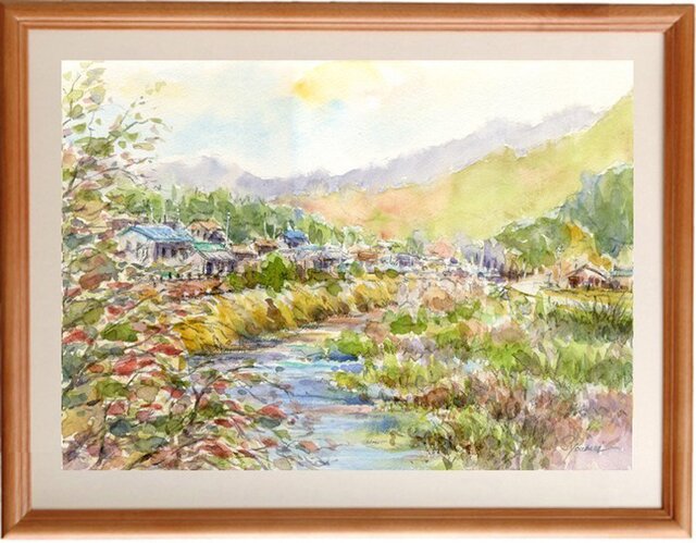 水彩画原画 里山の秋3の画像1枚目
