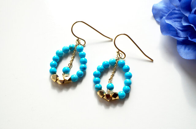 アーバン ターコイズ ピアス urban Turquoise earrings P0028の画像1枚目