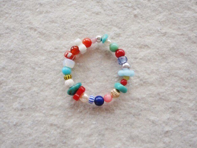【再販】SV925★BEADS RING★MALTICOLORの画像1枚目