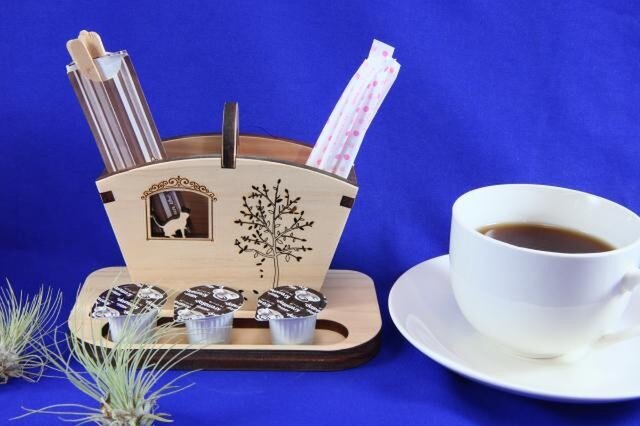 シュガースタンド(ヒノキ)ネコ 送料込みの画像1枚目