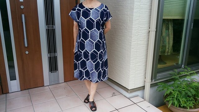 浴衣地のワンピース ー お試し価格 ー 一点品の画像1枚目