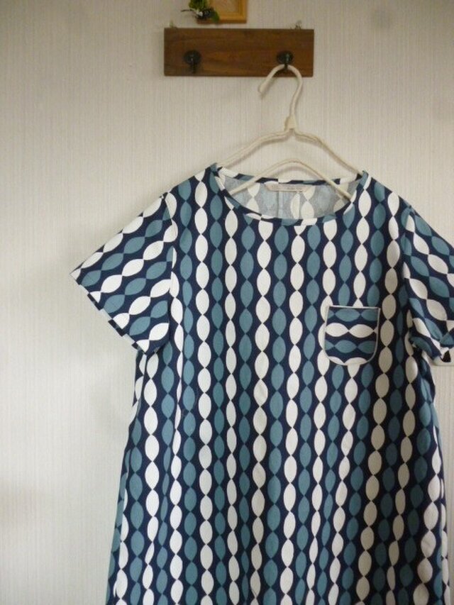 sale!北欧調綿麻の後ろタックチュニックワンピリボンツイスト