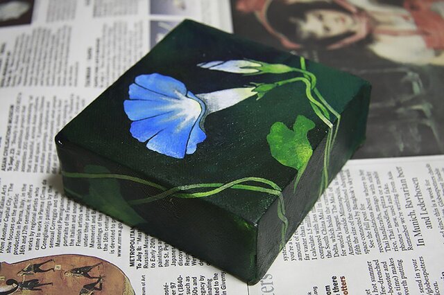 朝顔 油絵 朝顔（原画） | iichi 日々の暮らしを心地よくするハンドメイド