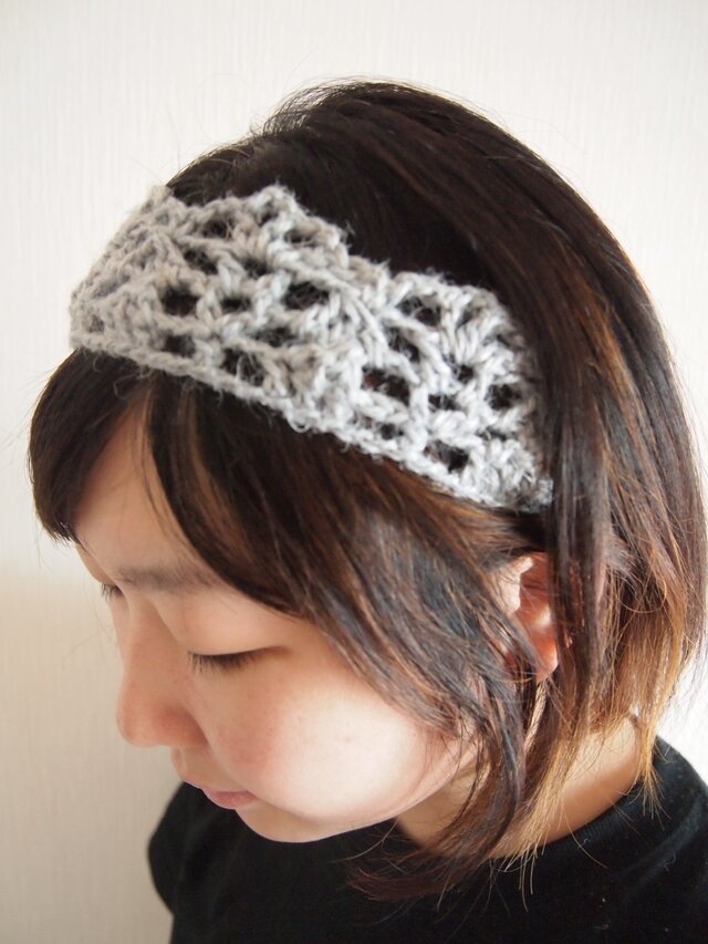 麻のヘアーバンド【グレー】の画像1枚目