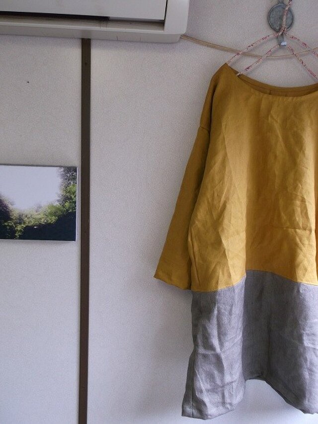 リネン切り替えワンピースの画像1枚目
