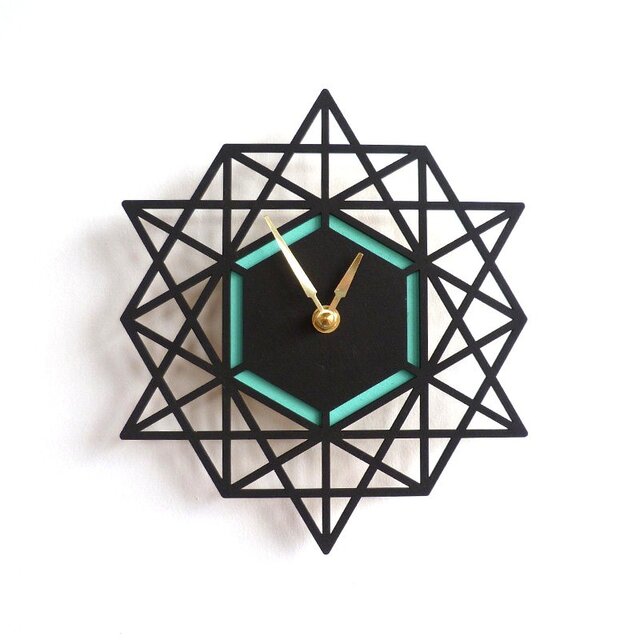 Modern Geometry モダン・ジオメトリーの掛け時計(AQUA)の画像1枚目
