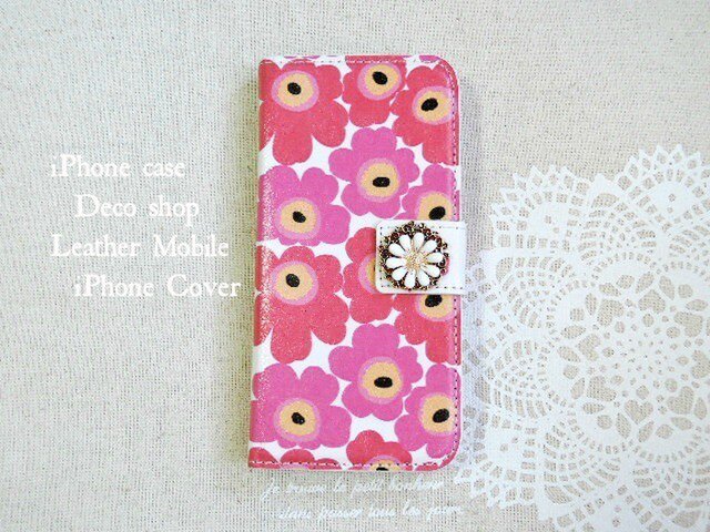 セール★iPhone6/6s♡花柄ピンク フラワービジューつきの画像1枚目