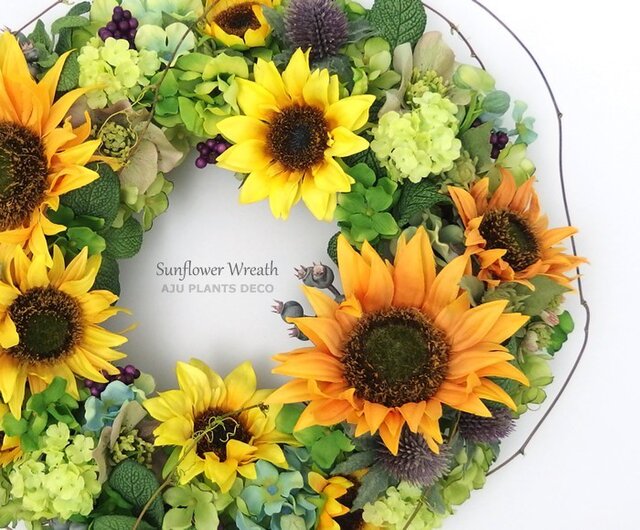 Sunflower Wreath 2 35~37cmの画像1枚目