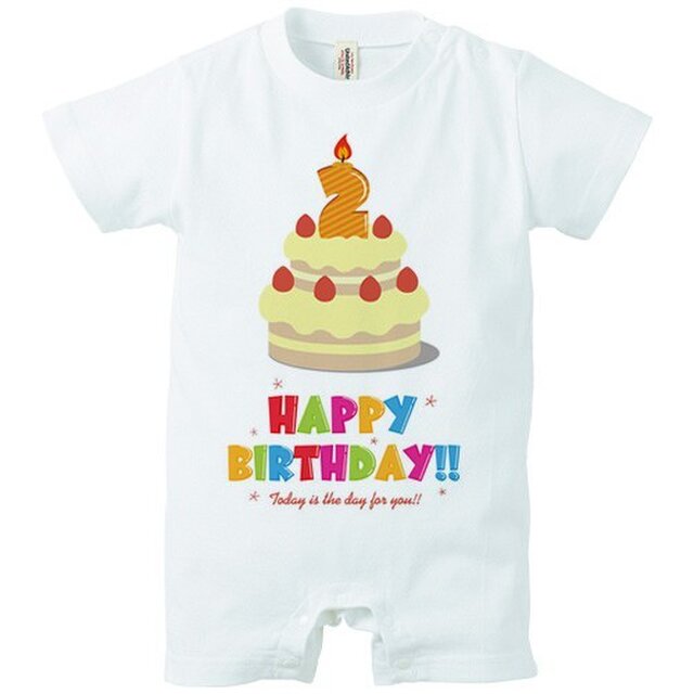 Happy Birthday! / 2才用 ( ロンパース / 受注生産品)の画像1枚目