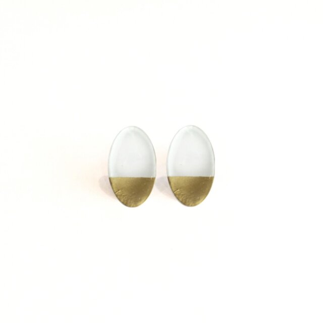 Design pierce White&goldの画像1枚目