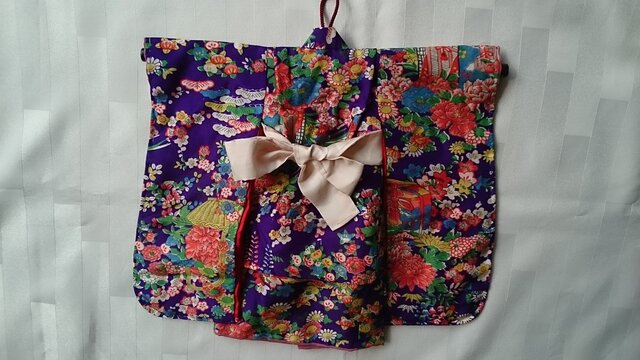 ♪市松人形12号サイズの着物紫、赤55 | iichi ハンドメイド・クラフト作品・手仕事品の通販