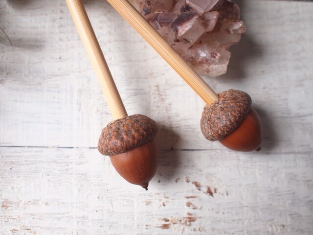 12号 １ どんぐりの編み針 短め針 Iichi ハンドメイド クラフト作品 手仕事品の通販