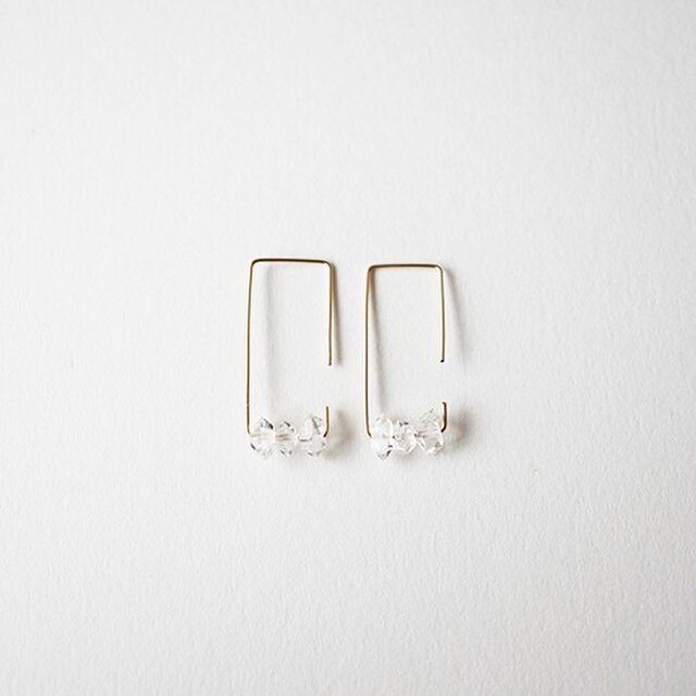 Herkimer diamond pierce 14kgf ハーキマー ピアスの画像1枚目