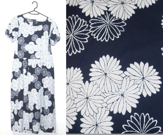 Sold Out浴衣リメイク♪菊が素敵な浴衣ワンピース♪夏の画像1枚目