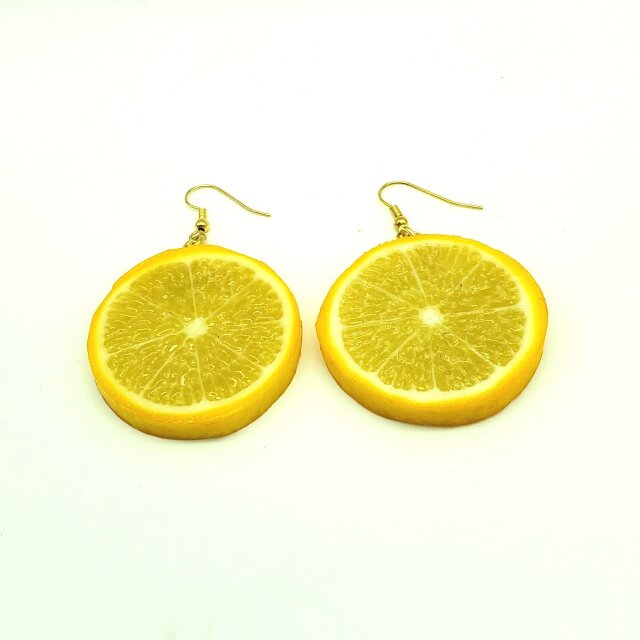 レモン（両面細工）大サイズ☆リアルな食品サンプルのフルーツピアス