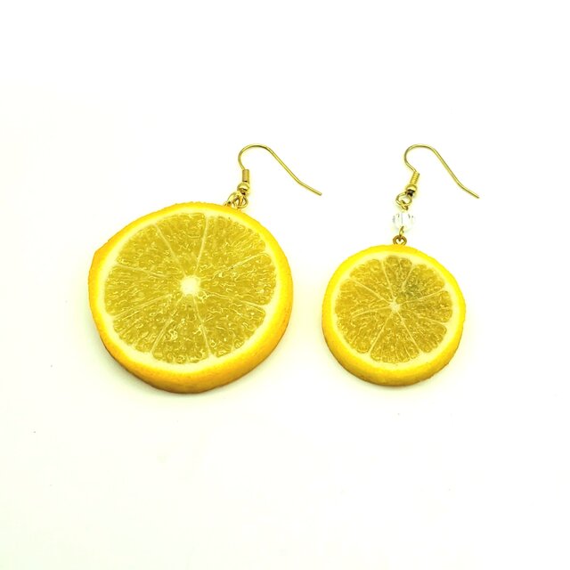 レモン（両面細工）大サイズ☆リアルな食品サンプルのフルーツピアス