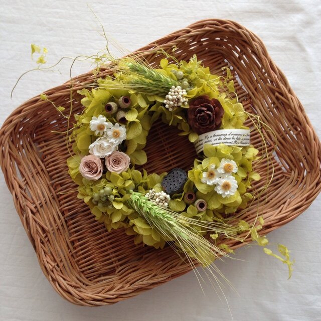ライトグリーンの小麦wreathの画像1枚目