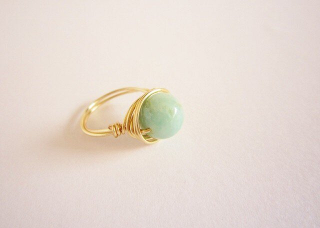 アマゾナイト Wire Ring 2の画像1枚目