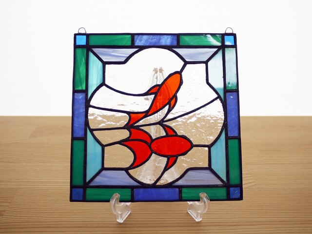 ステンドグラス ミニパネル 金魚 (ii) 15cm | iichi 日々の暮らしを