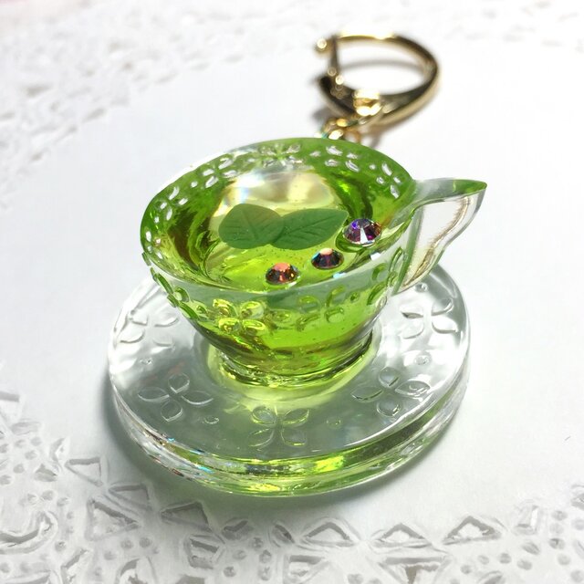 爽やかグリーンティーキーホルダーの画像1枚目