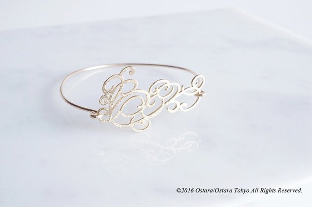 【14KGF】Wire Bangle,Filigree"D"の画像1枚目