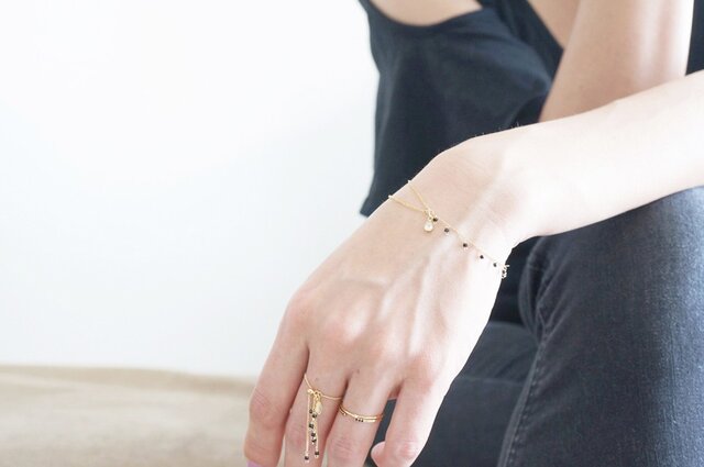 【Monica】14KGF,Swarovski Half Layered Braceletの画像1枚目