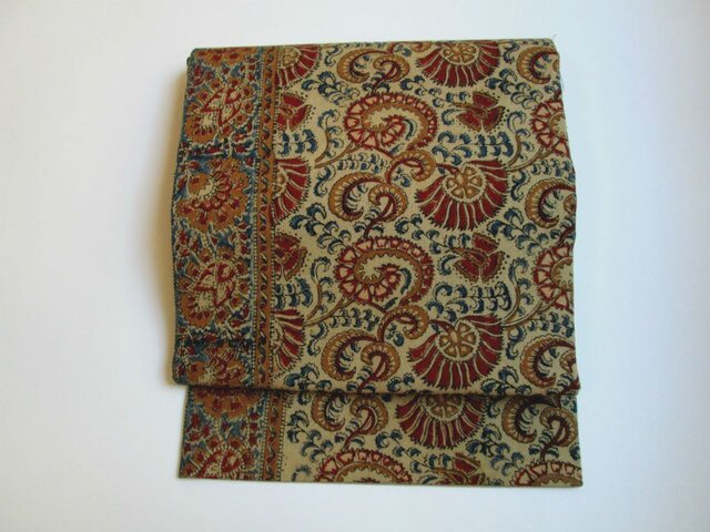 インド更紗の名古屋帯3（ 生地がございませんので再出品はできません