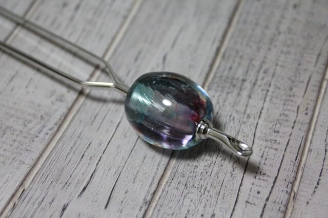 やえ様オーダー依頼作品/蜻蛉玉のかんざし(〜蜃気楼〜)の画像1枚目
