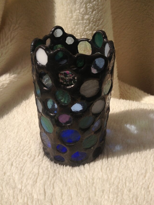 ステンドグラス　ペン立て(ワケあり）