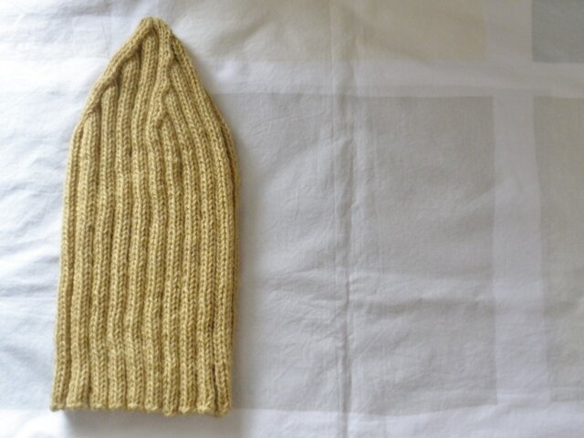 ☆再販 受注制作 アルパカウールのニットキャップ リブ深・マスタードの画像1枚目