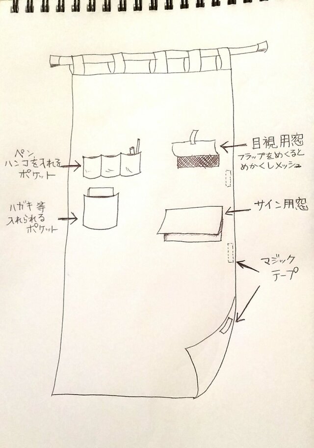 人見知り玄関カーテン（笑）   【受注生産】