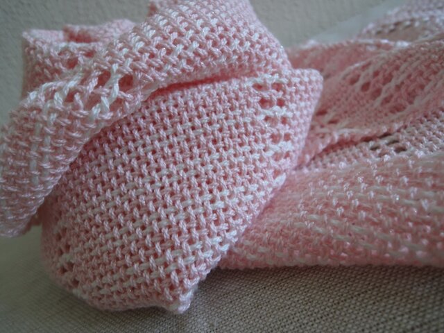 手織り ほんのりきらめくストール＊ピンク | iichi 日々の暮らしを